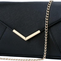 Faux Leather Envelope Clutch