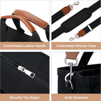 Canvas Crossbody Tote with Pockets