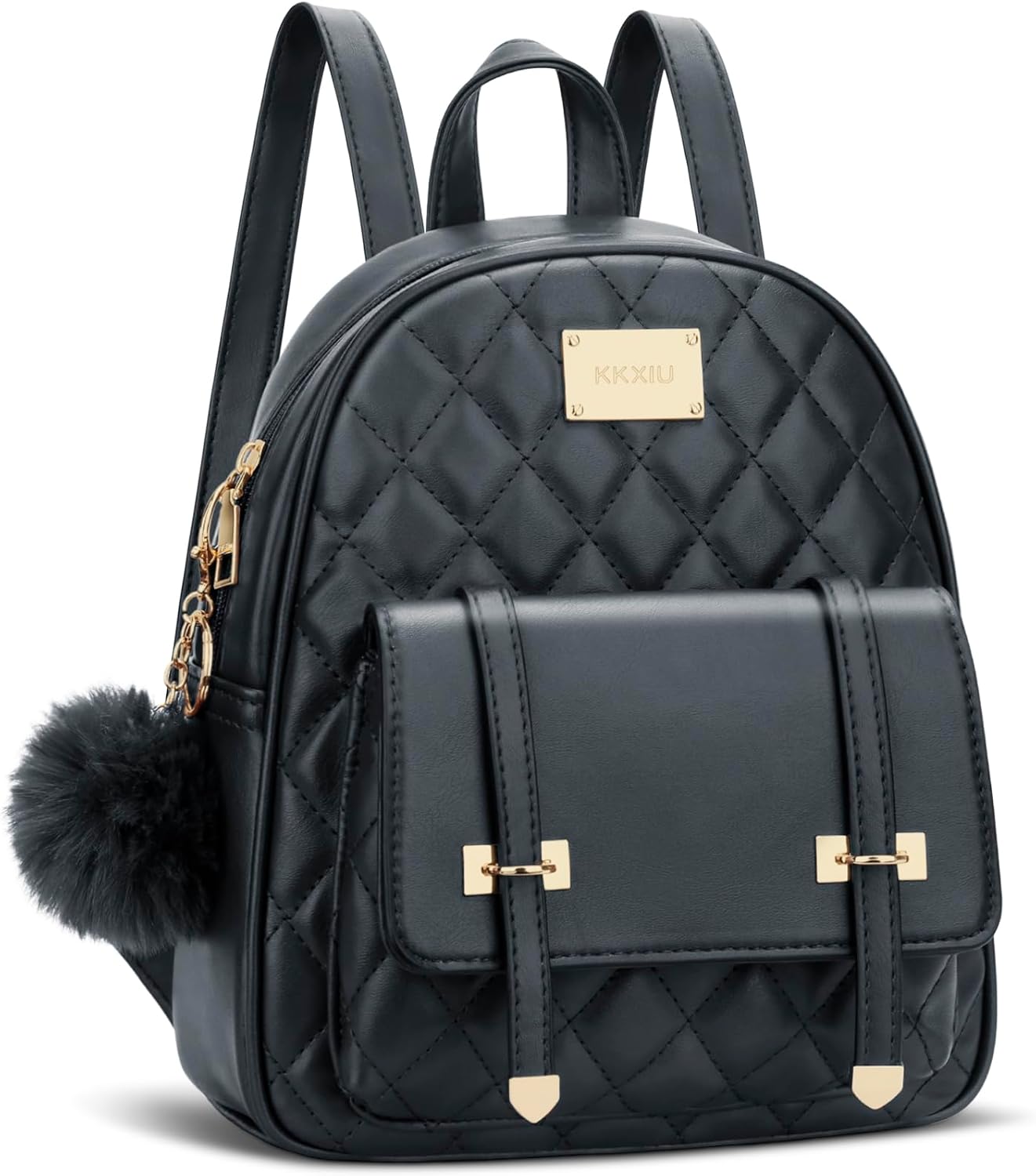 Quilted Mini Backpack Purse (White)