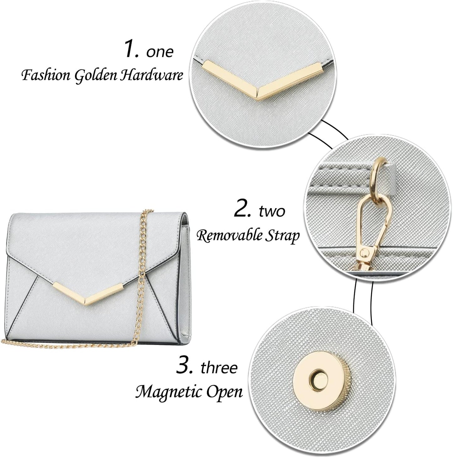 Faux Leather Envelope Clutch