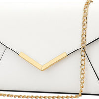 Faux Leather Envelope Clutch