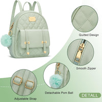 Quilted Mini Backpack Purse (White)