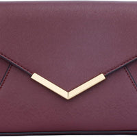 Faux Leather Envelope Clutch