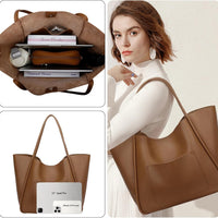 Large Vegan Leather Tote Bag