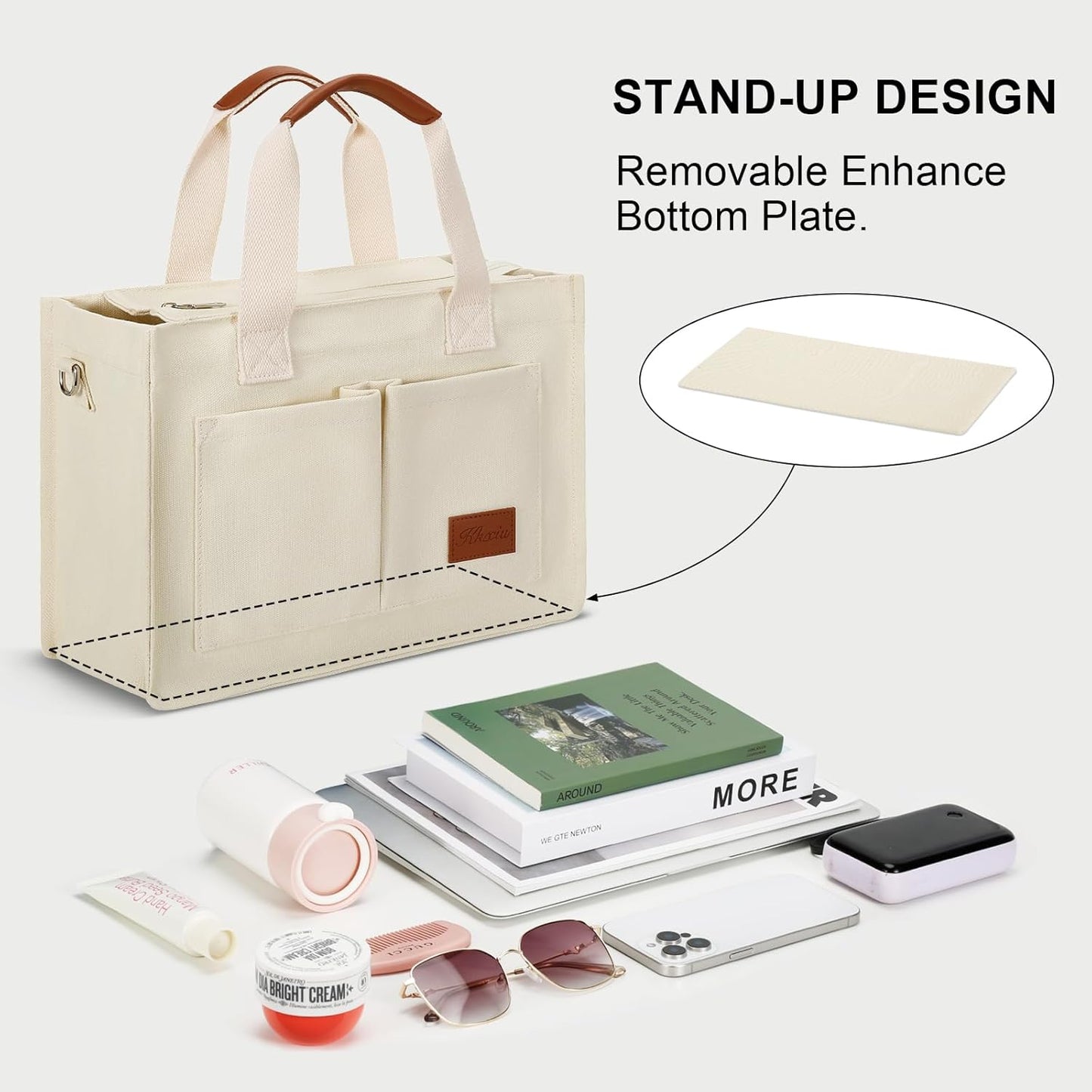 Large Canvas Tote Crossbody Bag