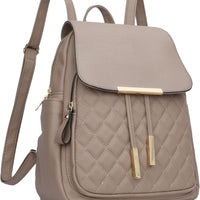Quilted Leather Backpack Purse