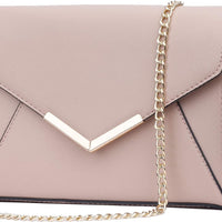 Faux Leather Envelope Clutch