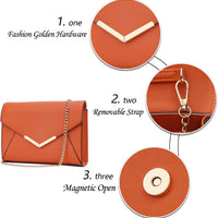 Faux Leather Envelope Clutch
