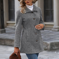 Women's Elegant Gray Fleece Jacket