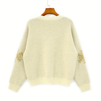 Apricot Snowflake &amp; Elk Sweater Set