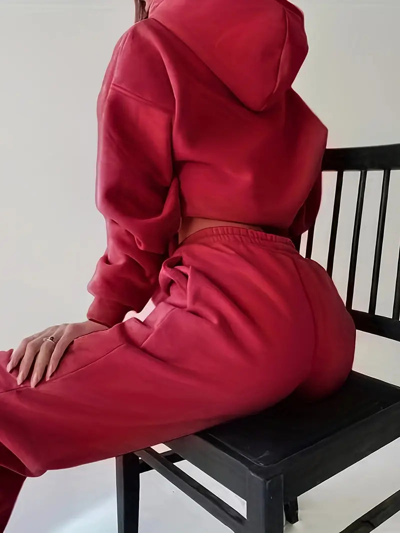 Women's Autumn/Winter New Solid Color Hoodie Set