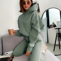 Women's Autumn/Winter New Solid Color Hoodie Set