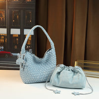 Bucket Bag Set | Handwoven Burgundy Large