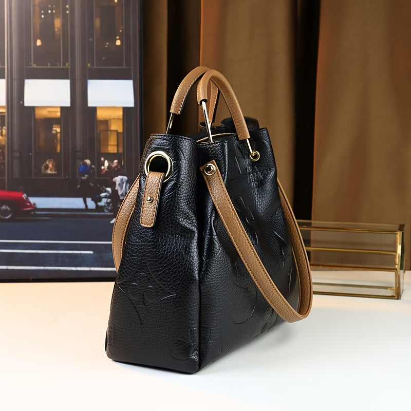 Chic Black Diamond Argyle - Tote with Adjustable Strap