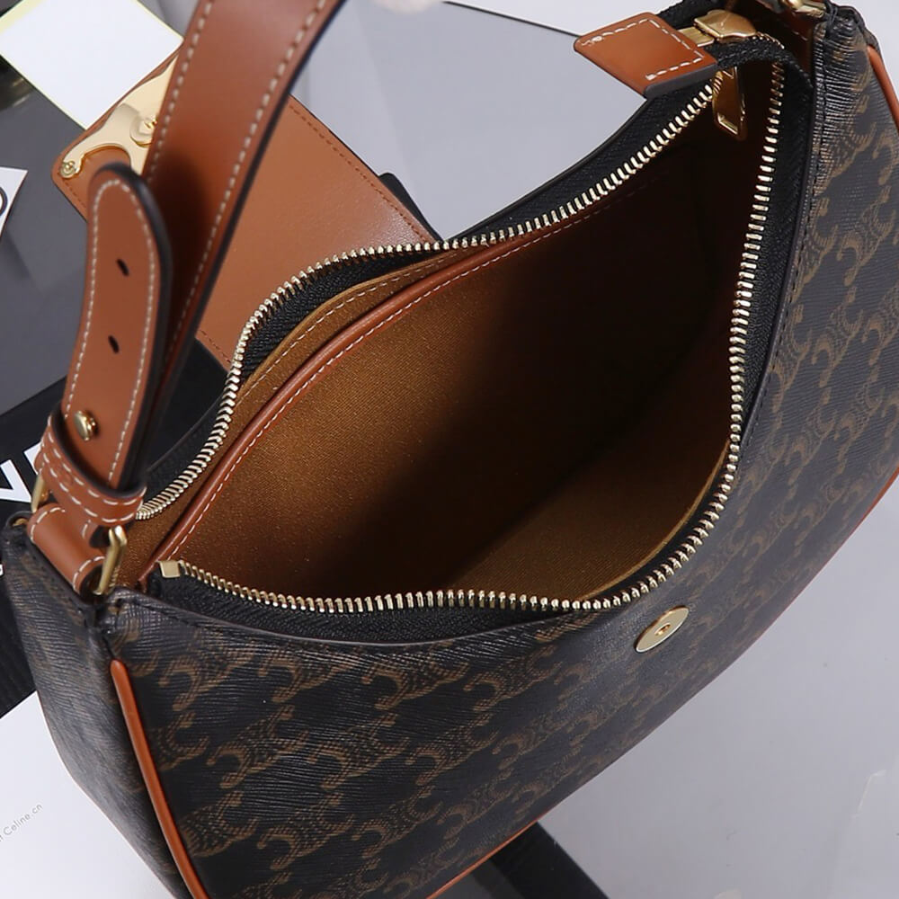 MEDIUM AVA TRIOMPHE BAG in Triomphe Canvas and calfskin