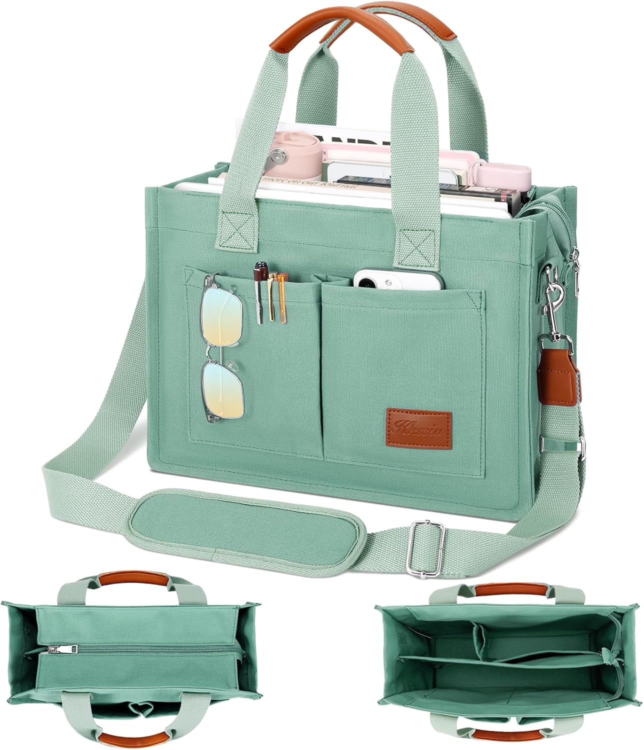 Large Canvas Tote Crossbody Bag