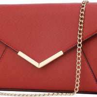 Faux Leather Envelope Clutch