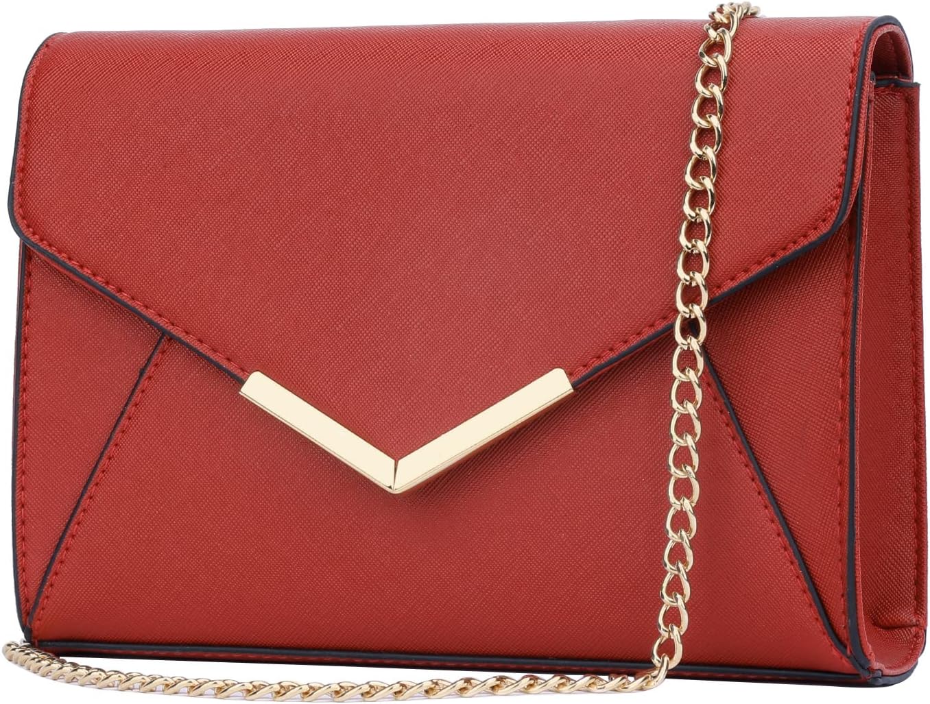 Faux Leather Envelope Clutch