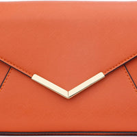 Faux Leather Envelope Clutch