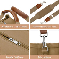 Canvas Crossbody Tote with Pockets