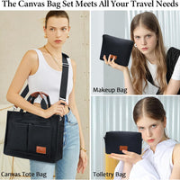 Large Canvas Tote Crossbody Bag