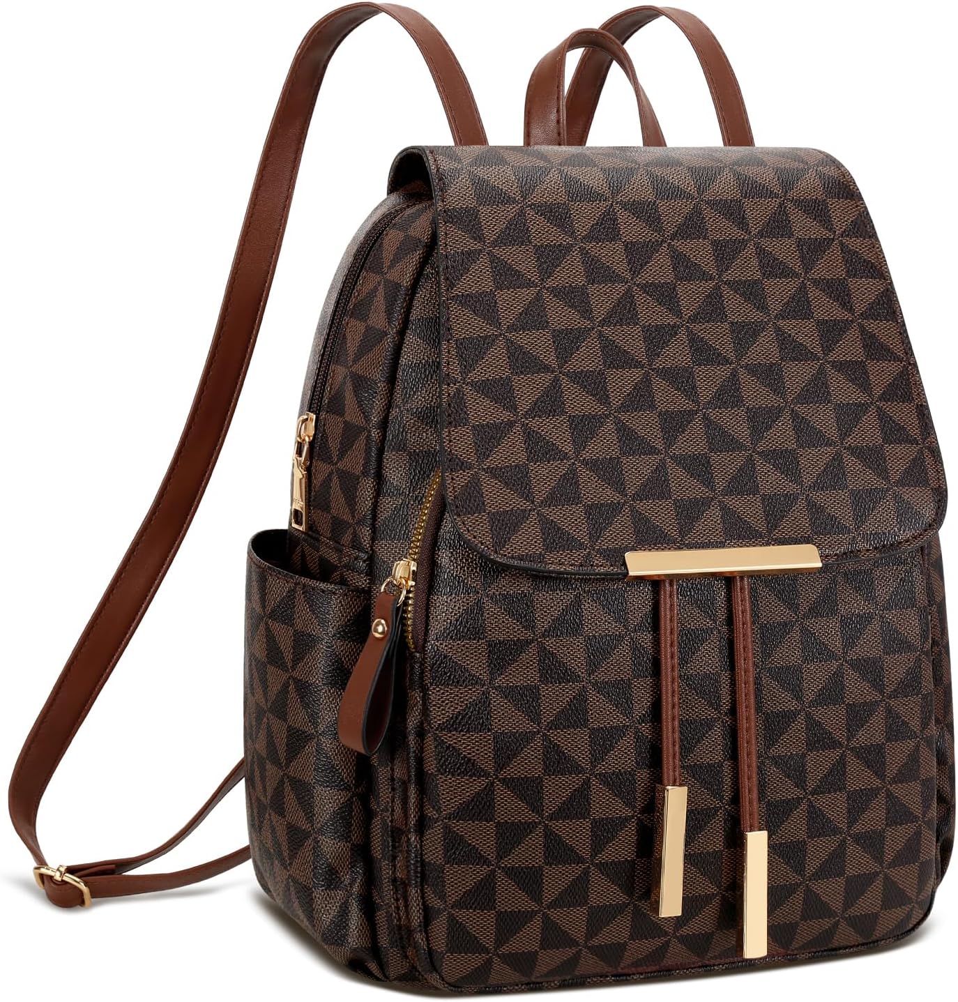 Quilted Leather Backpack Purse