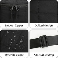 Quilted Puffer Sling Fanny Pack (Black)