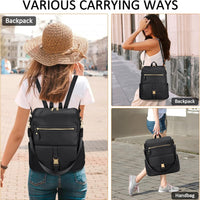 Anti-Theft Leather Backpack (Black)