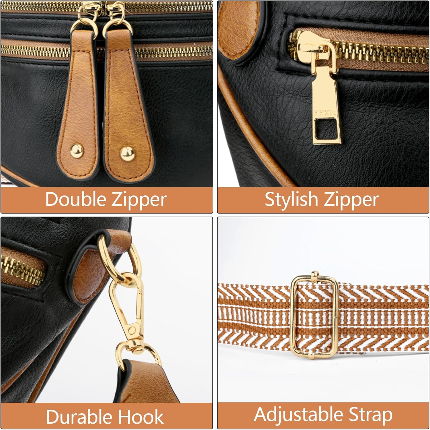 Trendy Leather Sling Crossbody Bag