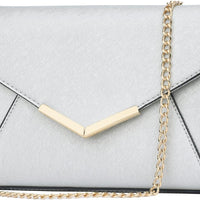 Faux Leather Envelope Clutch