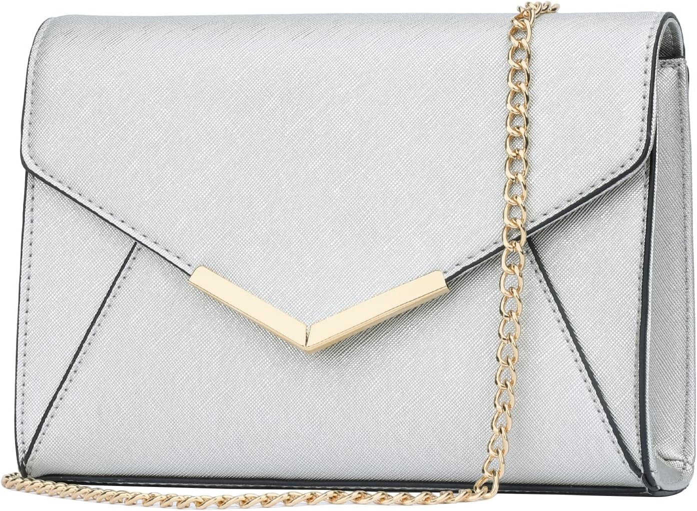 Faux Leather Envelope Clutch