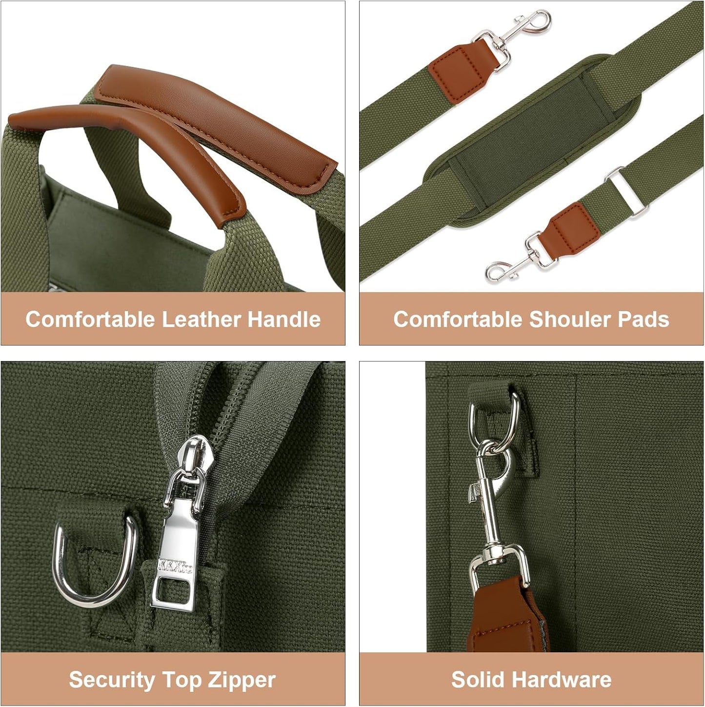 Large Canvas Tote Crossbody Bag