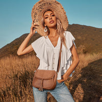 Tassel Flap Saddle Crossbody Bag