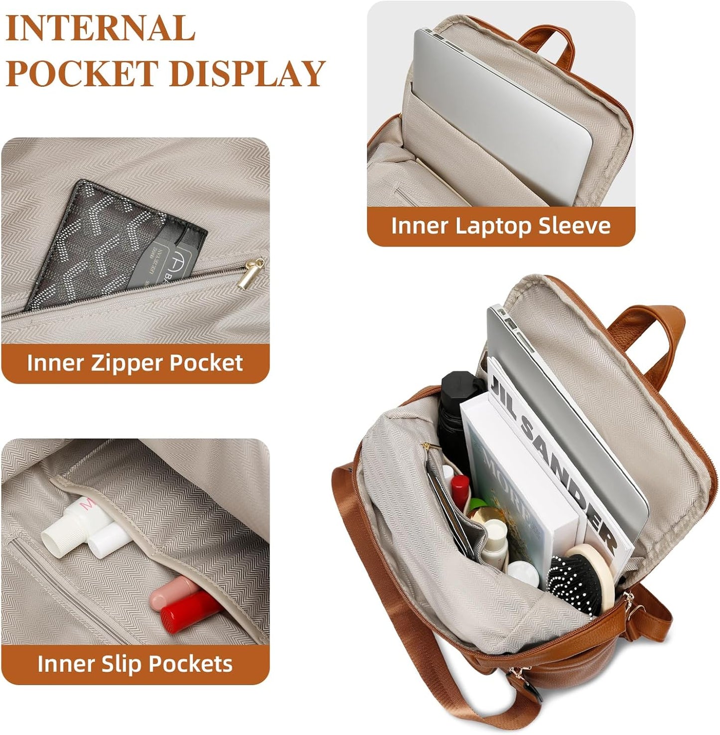 Anti-Theft Leather Backpack (Black)