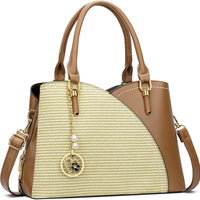 Triple-Compartment Satchel Handbag
