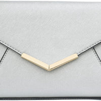 Faux Leather Envelope Clutch