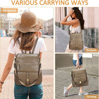 Anti-Theft Leather Backpack (Black)