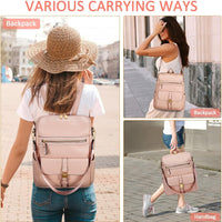 Anti-Theft Leather Backpack (Black)