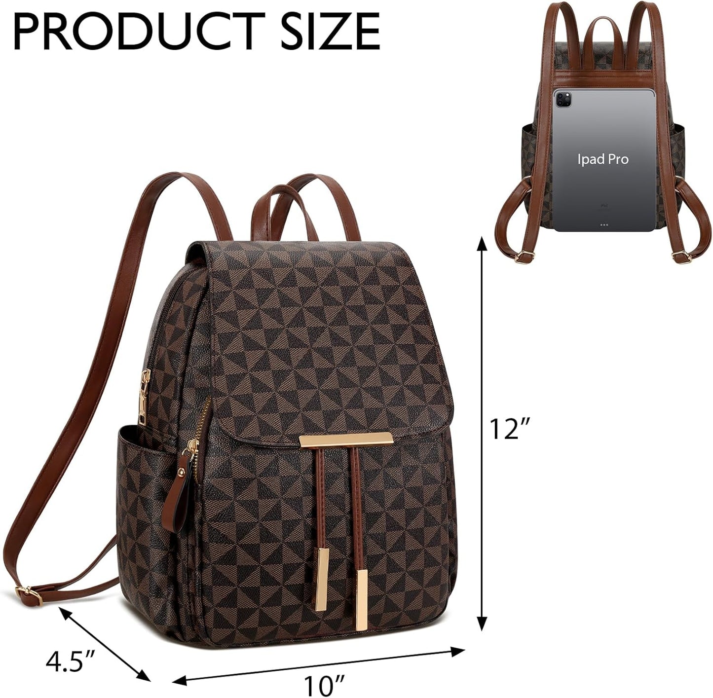 Quilted Leather Backpack Purse