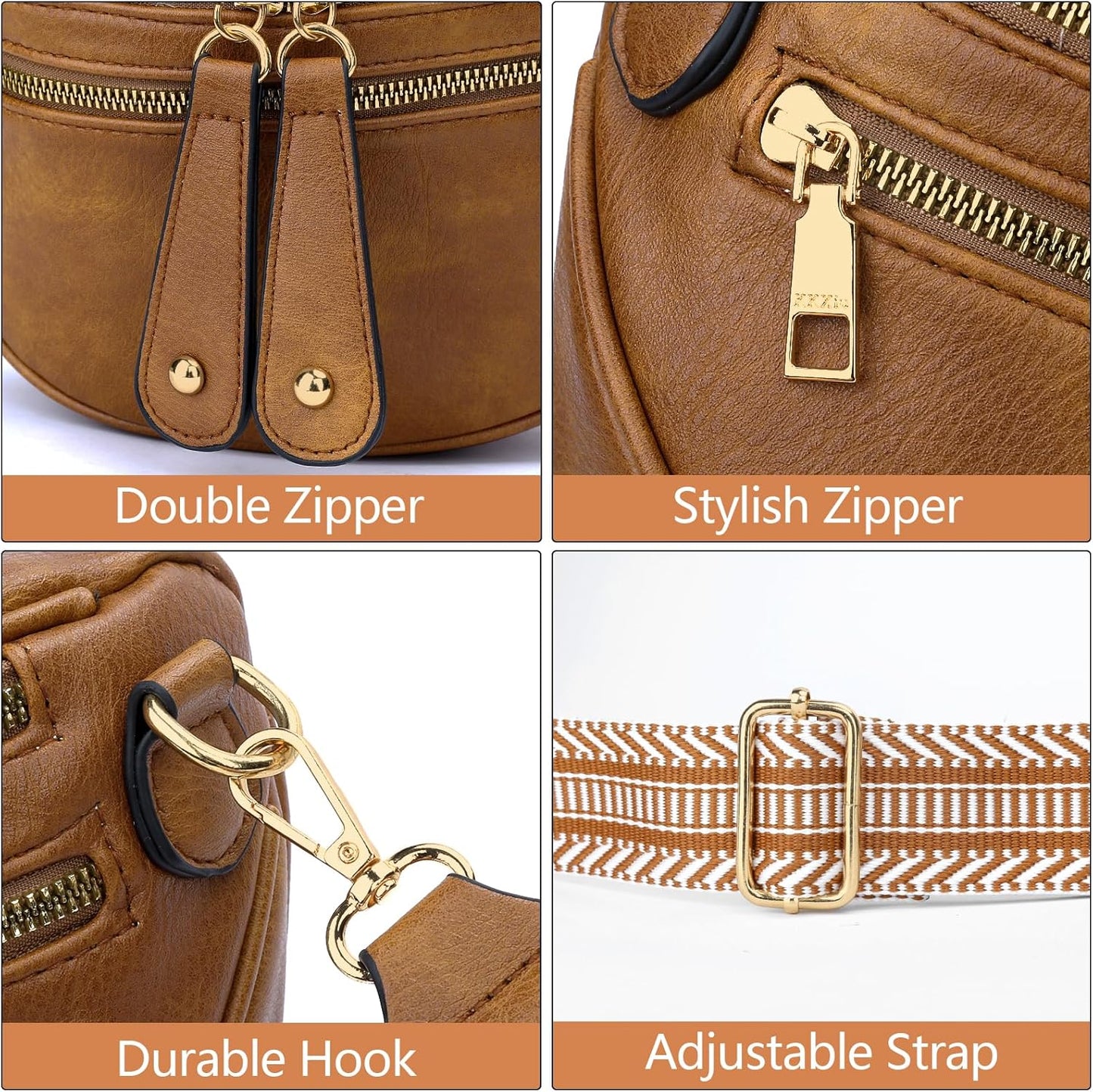 Trendy Leather Sling Crossbody Bag