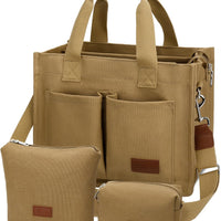 Large Canvas Tote Crossbody Bag