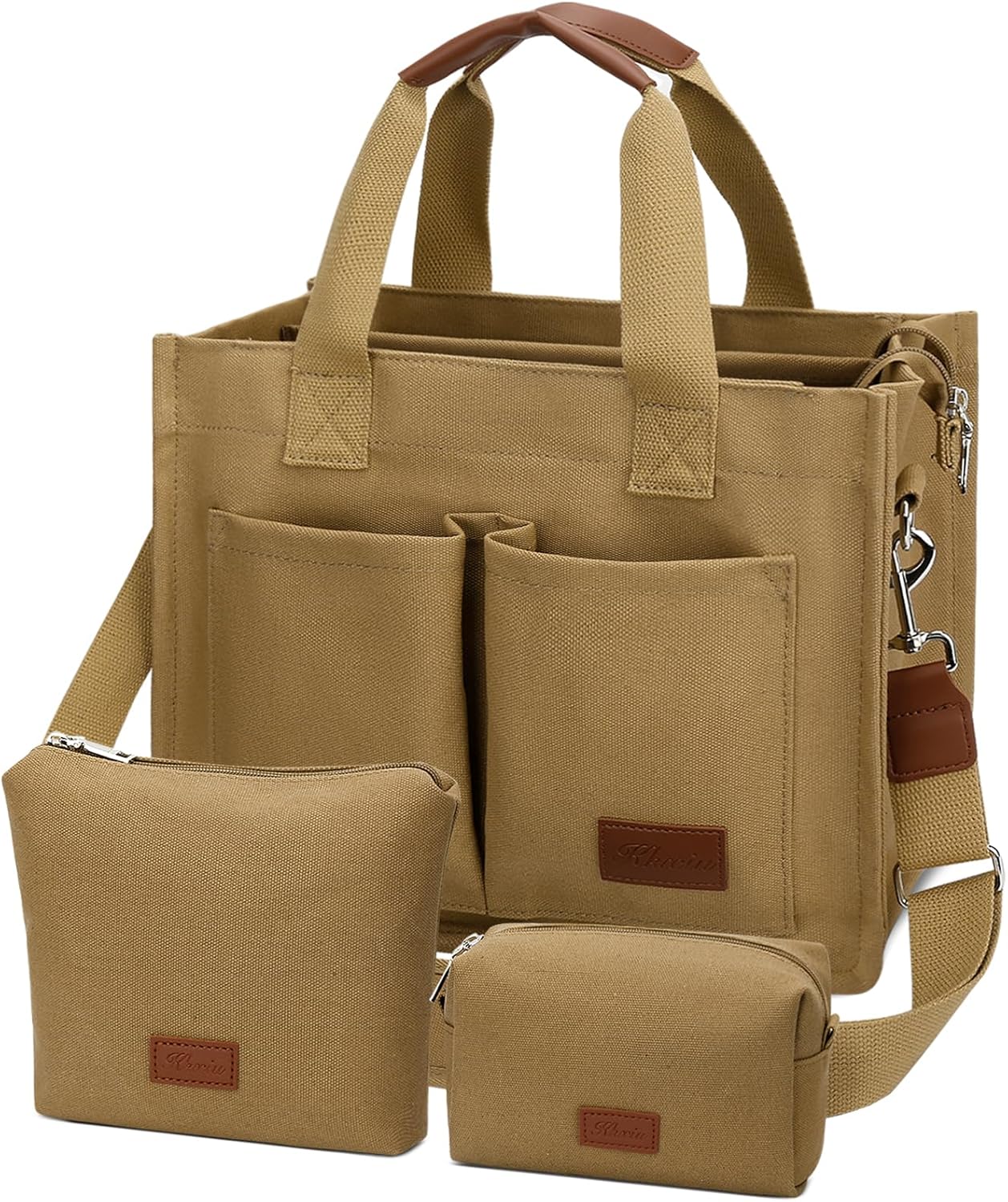 Large Canvas Tote Crossbody Bag