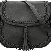 Tassel Flap Saddle Crossbody Bag
