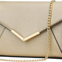 Faux Leather Envelope Clutch