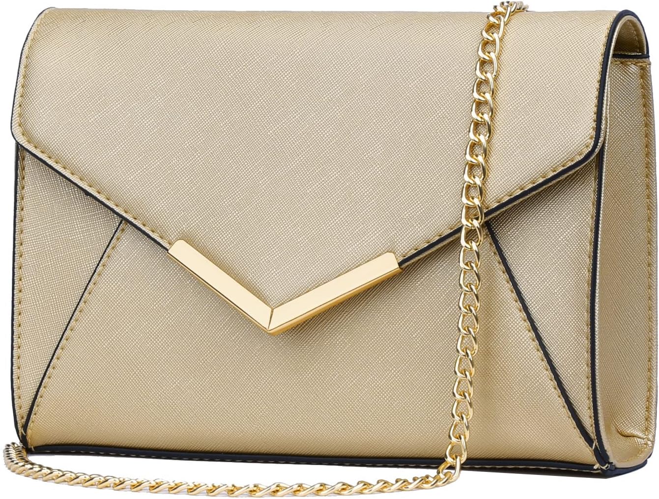 Faux Leather Envelope Clutch