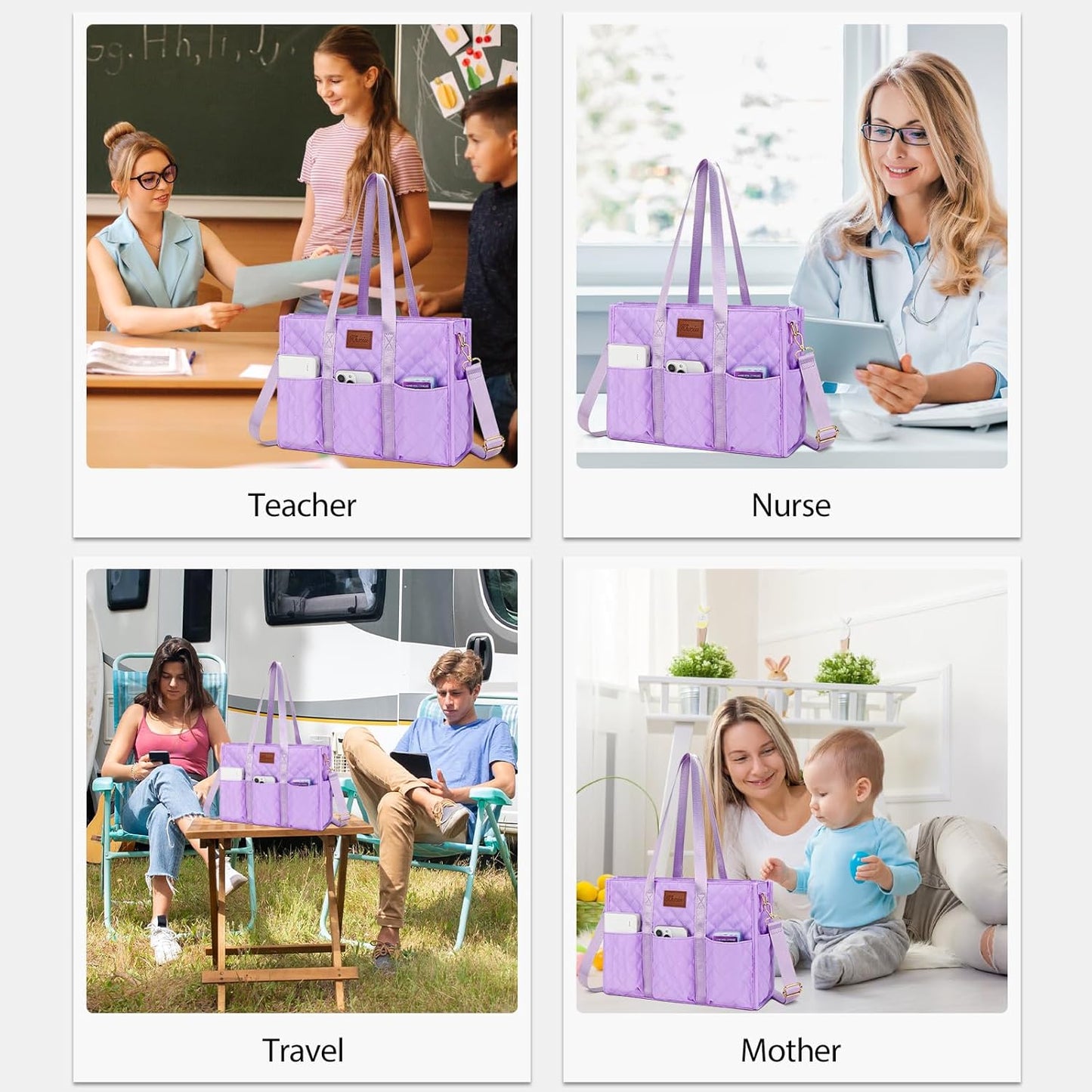 Large Water-Resistant Tote Bag