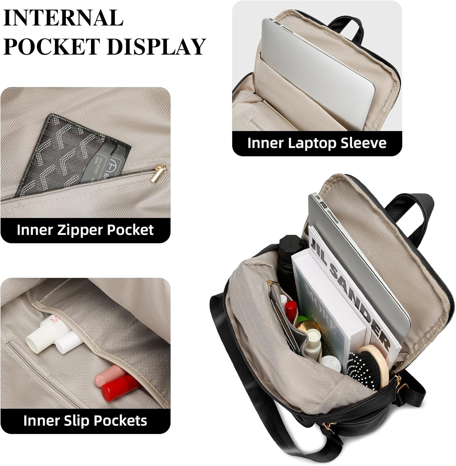 Anti-Theft Leather Backpack (Black)