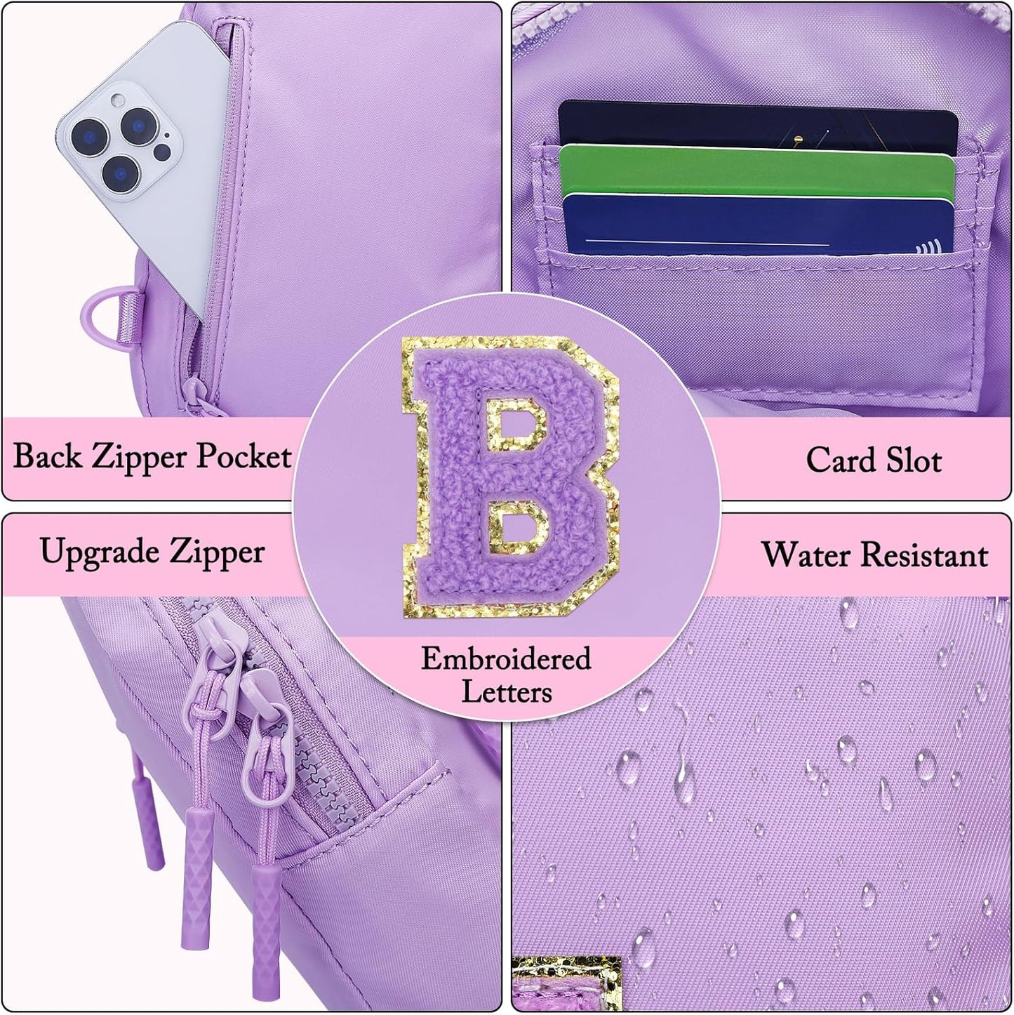 Girls Initial Sling Crossbody Bag