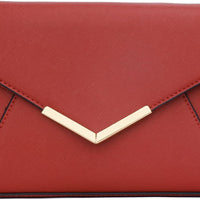 Faux Leather Envelope Clutch