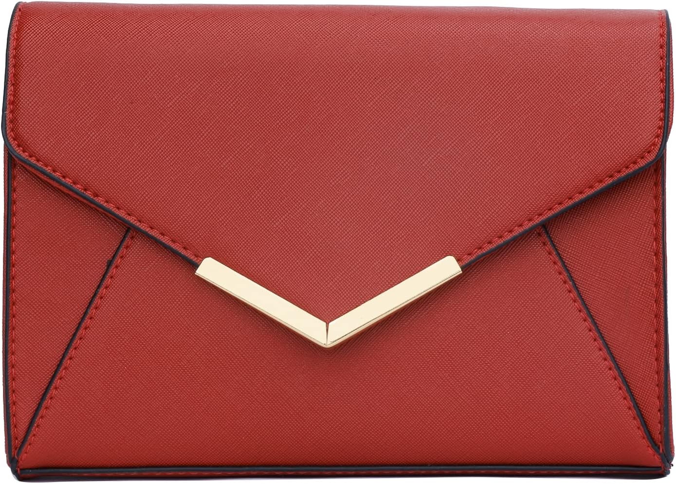 Faux Leather Envelope Clutch